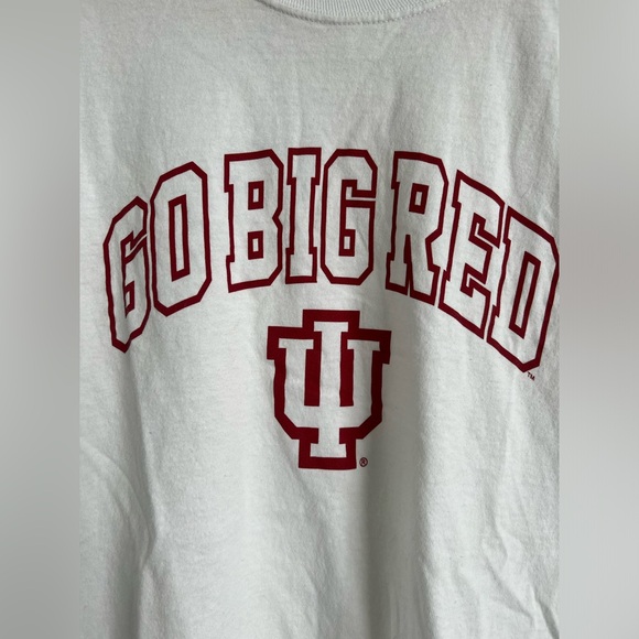 Size medium long sleeve white university of Indiana tshirt.  Hoosiers. - Picture 2 of 3
